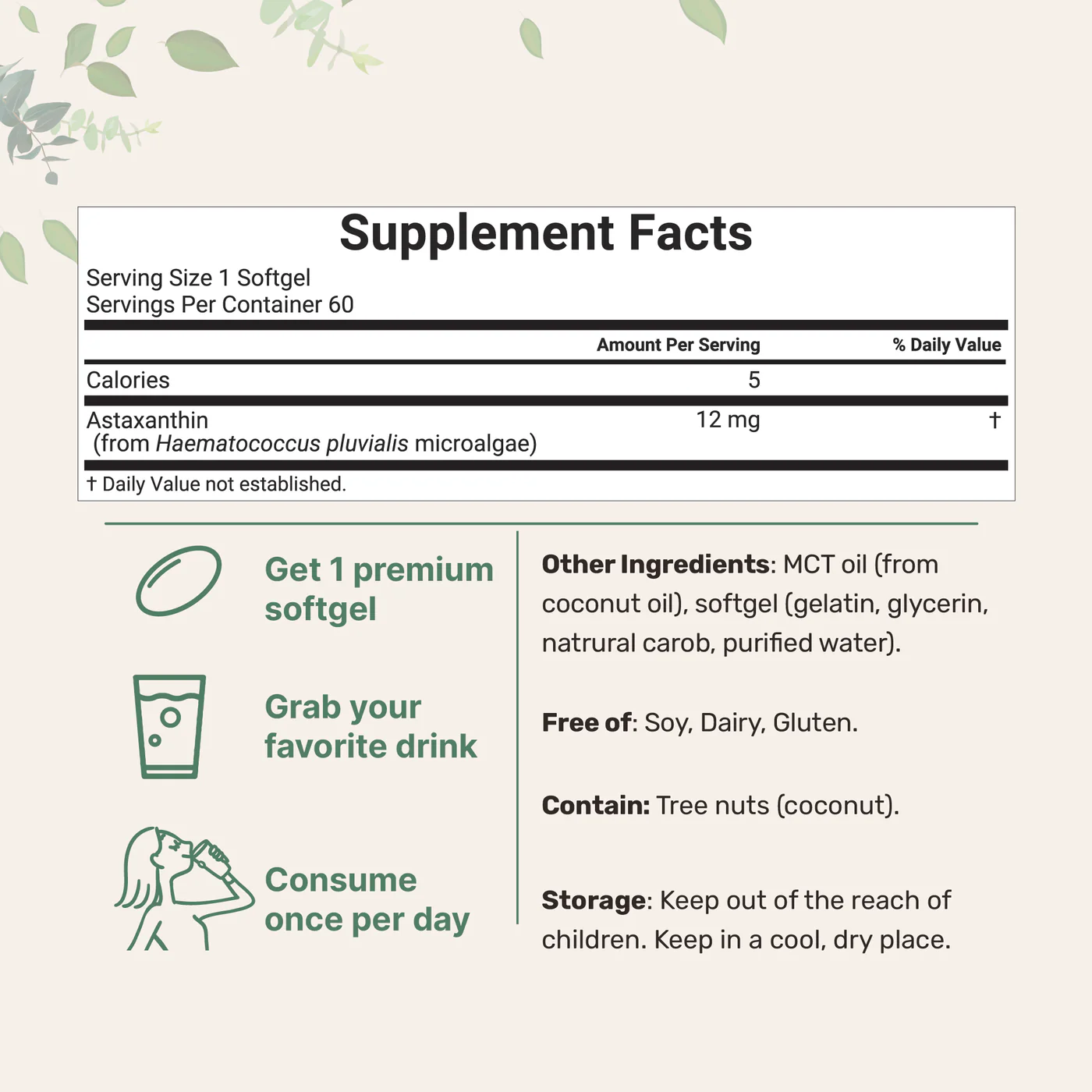 Micro Ingredients Astaxanthin 12mg